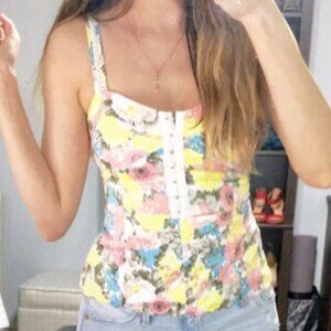 Free People Floral Corset Top
